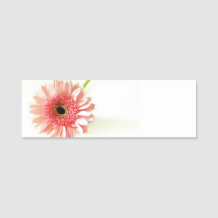 Fresh Pink Gerbera Daisy Photograph Name Tag