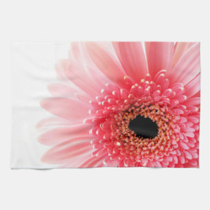 Fresh Pink Gerbera Daisy Photograph Tea Towel