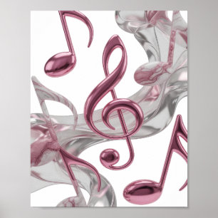 Fresh Pink MUSIC IN MOTION Text Design Poster