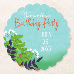 Fresh Plants in Pretty Garden Paper Coaster
