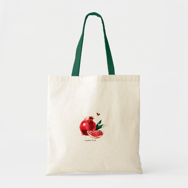 Fresh pomegranate aesthetic trendy summer tote bag (Front)