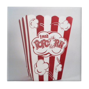 Fresh Popcorn Bag red Vintage Ceramic Tile