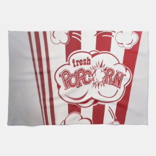 Fresh Popcorn Bag red Vintage Tea Towel