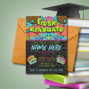 Fresh Prince 90s High School Graduation Party  Invitation