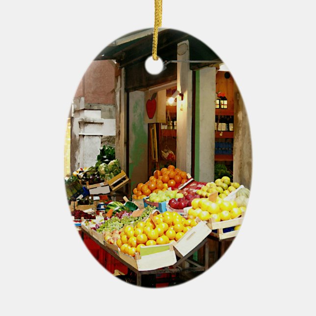 Fresh Produce Ceramic Tree Decoration (Front)