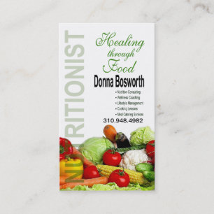 Fresh Produce Nutritionist Food Coach, Weight Loss Business Card