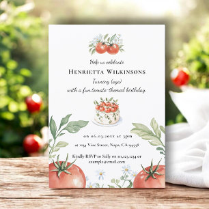 Fresh Produce tomato Garden Birthday Party  Invitation