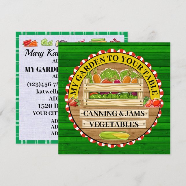 Fresh Producs and Preserves Card (Front/Back)