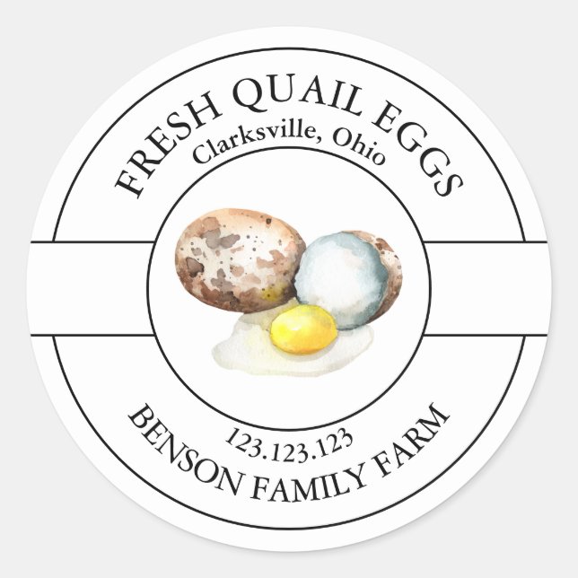 Fresh Quail Eggs Label (Front)