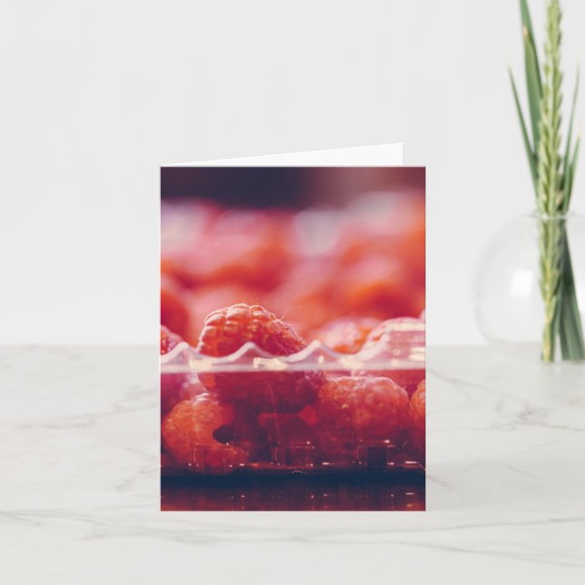 Fresh Raspberries Photography Art Card (Front)