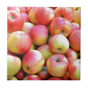 Fresh red and yellow apples ceramic tile