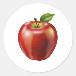 Fresh red apple classic round sticker