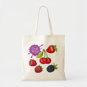 Fresh Red Berries and Cherries Tote Bag