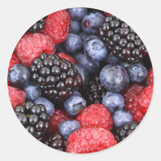 Fresh Red Blue and Purple Berries Classic Round Sticker