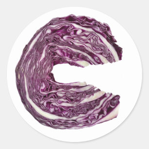 Fresh red cabbage - purple cabbage vegetable  classic round sticker