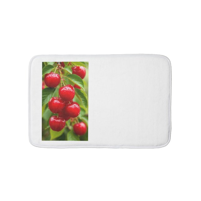 Fresh Red Cherries Bath Mat (Front)