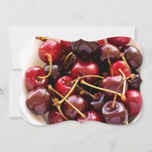 Fresh Red Cherries in a Bowl Photograph Card