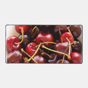 Fresh Red Cherries in a Bowl Photograph Desk Mat