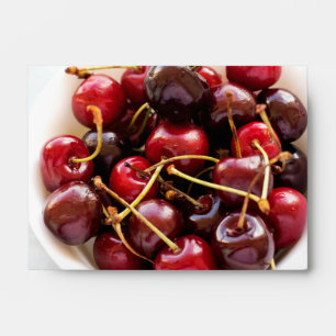Fresh Red Cherries in a Bowl Photograph Envelope