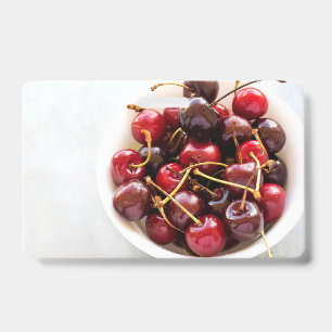 Fresh Red Cherries in a Bowl Photograph ID Badge