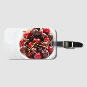 Fresh Red Cherries in a Bowl Photograph Luggage Tag