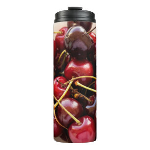 Fresh Red Cherries in a Bowl Photograph Thermal Tumbler
