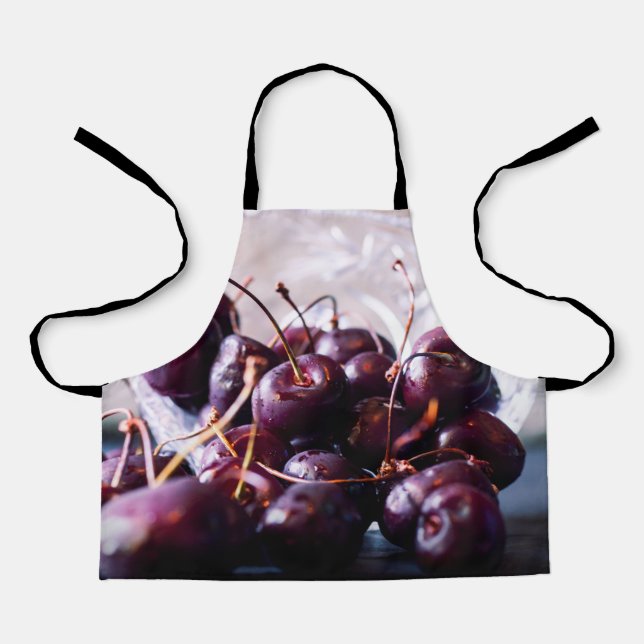 Fresh Red Cherries Photograph Apron (Front)