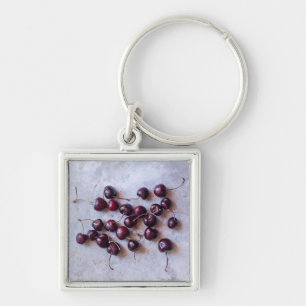 Fresh Red Cherries Photograph Key Ring