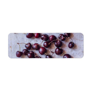 Fresh Red Cherries Photograph Return Address Label