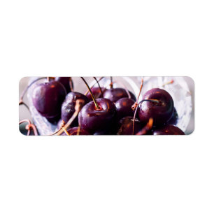 Fresh Red Cherries Photograph Return Address Label