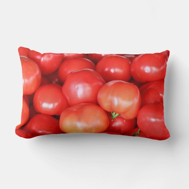 Fresh Red Juicy Tomatoes Lumbar Cushion (Front)
