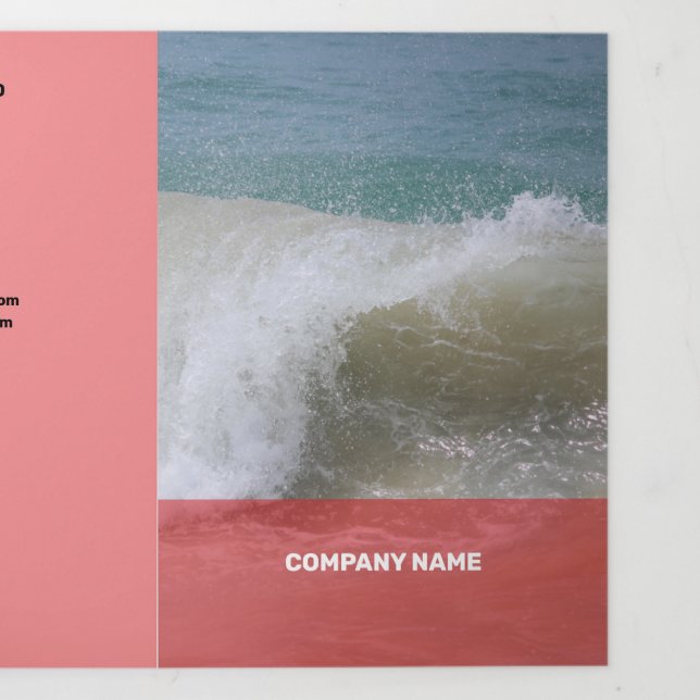 Fresh Red&Pink Modern Transparency Tri-Fold Card (Cover)