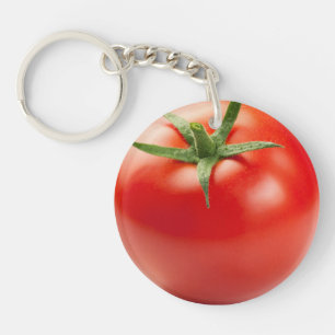 Fresh Red Tomato Isolated On White Background Key Ring