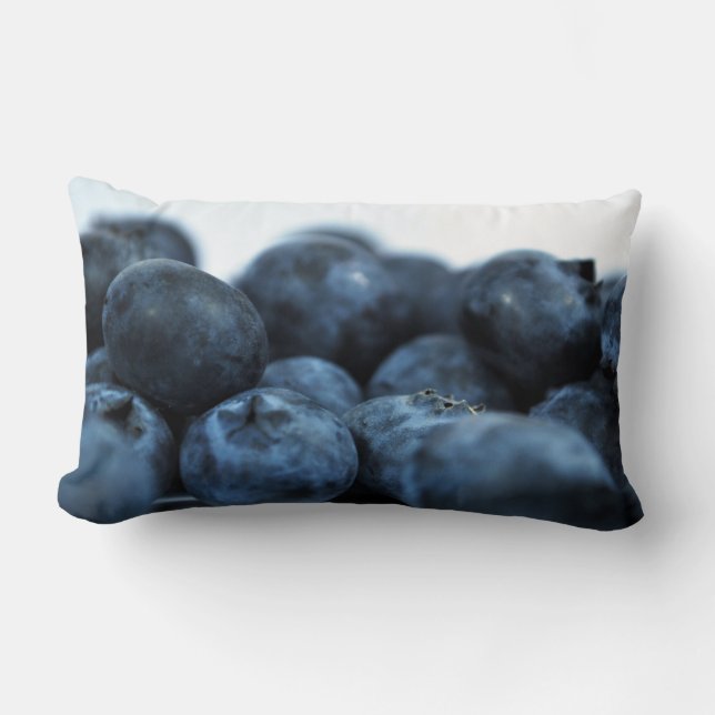Fresh Ripe Blueberries Lumbar Cushion (Front)