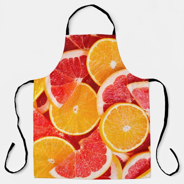 Fresh ripe orange and grapefruit backgroundbackgro apron (Front)