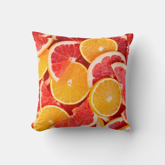 Fresh ripe orange and grapefruit backgroundbackgro cushion (Front)