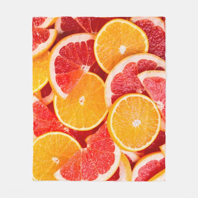 Fresh ripe orange and grapefruit backgroundbackgro fleece blanket (Front)