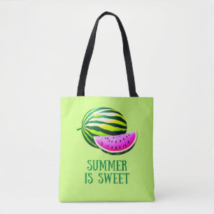 Fresh, Ripe Watermelon with Summer Vibes Tote Bag