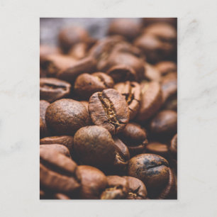 Fresh roasted coffee beans postcard