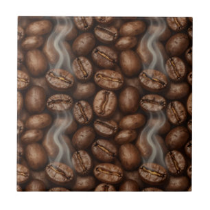 Fresh Roasted Coffee Beans Steam Aroma Ceramic Tile