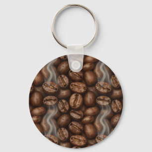 Fresh Roasted Coffee Beans Steam Aroma Key Ring