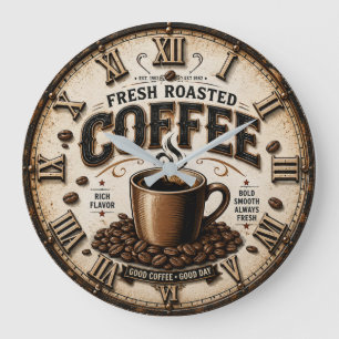 Fresh Roasted Coffee  Large Clock