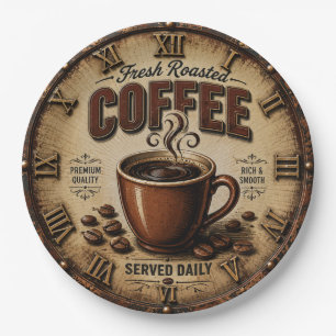 Fresh Roasted Coffee Paper Plate