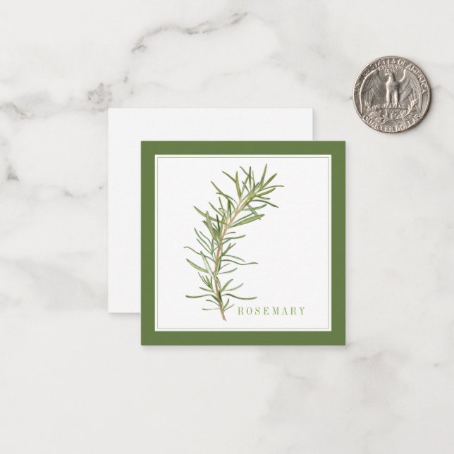 FRESH ROSEMARY 2.5" Square Flat Card / Green (Front/Back In Situ)