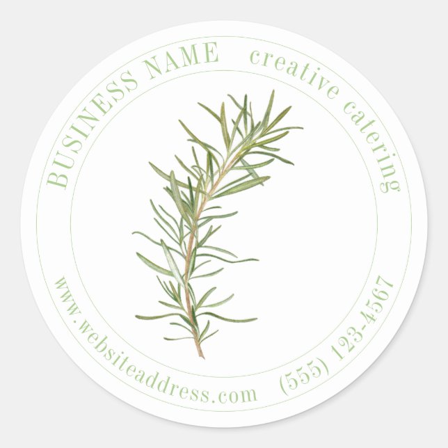FRESH ROSEMARY Biz ID Large Round Stickers  (Front)