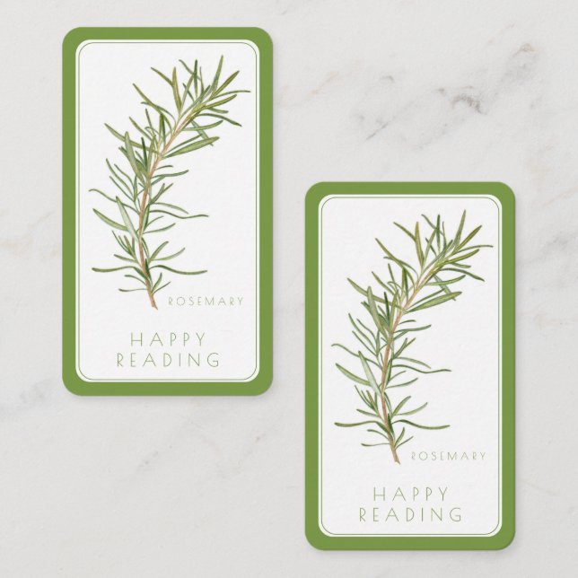 FRESH ROSEMARY Bookmark - 3.5x2 Card + Text Green (Front/Back)