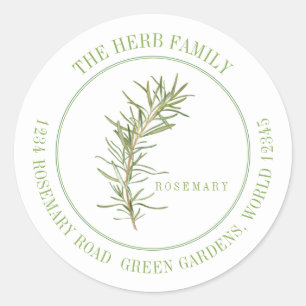 FRESH ROSEMARY Small Round Address Envelope Seals