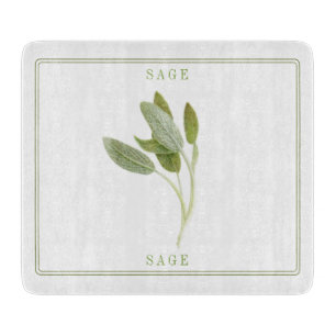 Fresh Sage 6"x7" Glass Cutting Board