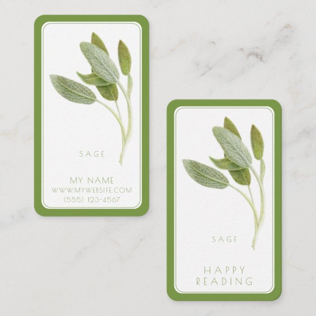 FRESH SAGE Business Bookmarks - 3.5x2 Card II (Front/Back)