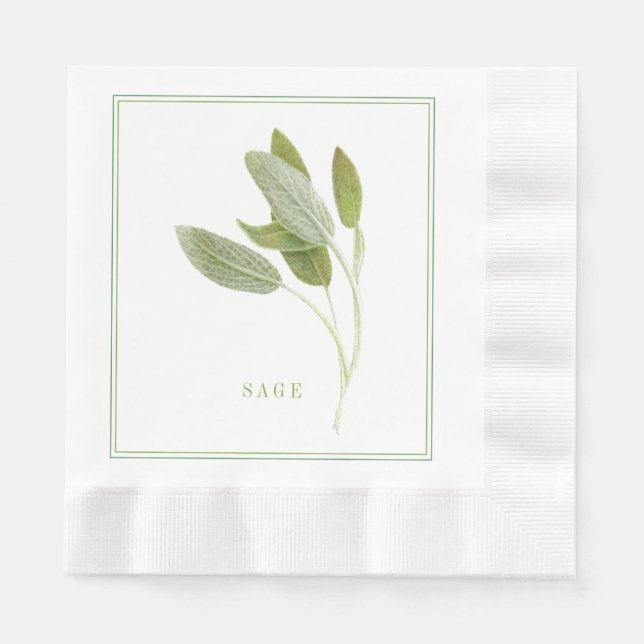FRESH SAGE Coined Luncheon Paper Napkins (Front)